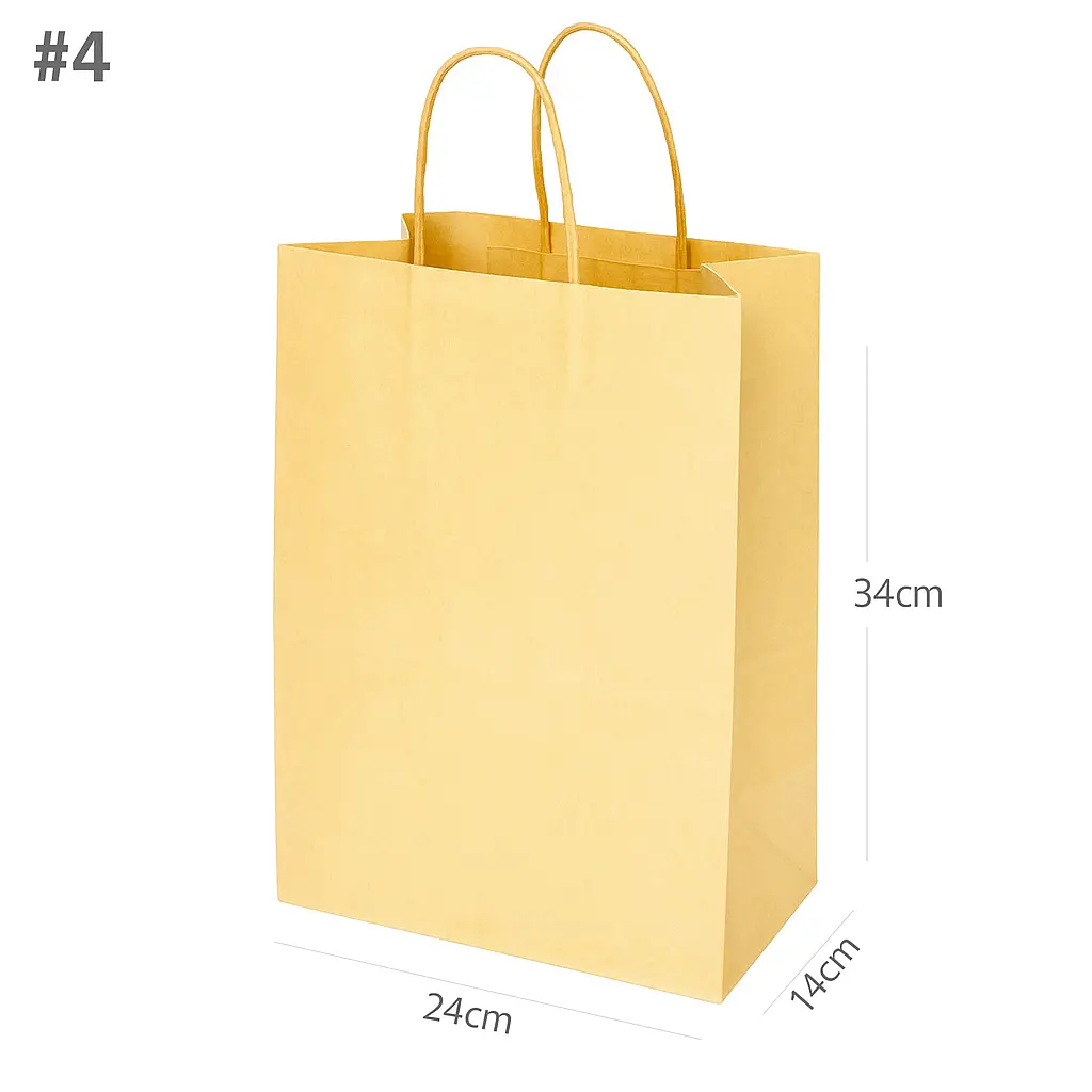 [042059] #4 Kraft Paper Twisted Handle Bag 200/ctn