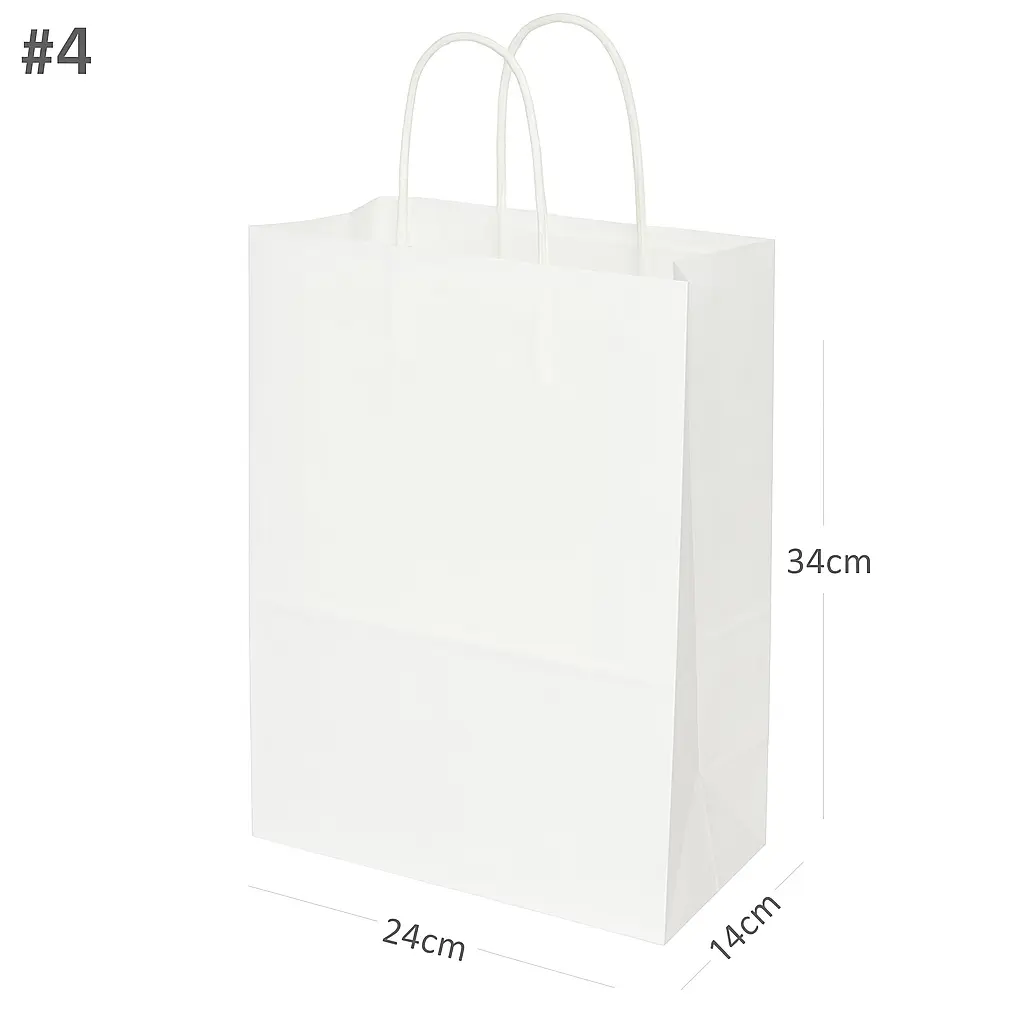 [042061] #4 White Paper Twisted Handle Bag 200/ctn