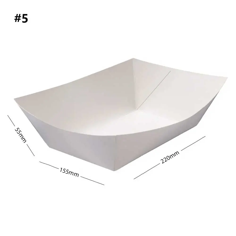 [052041] #5 White Paper Food Tray 500/ctn