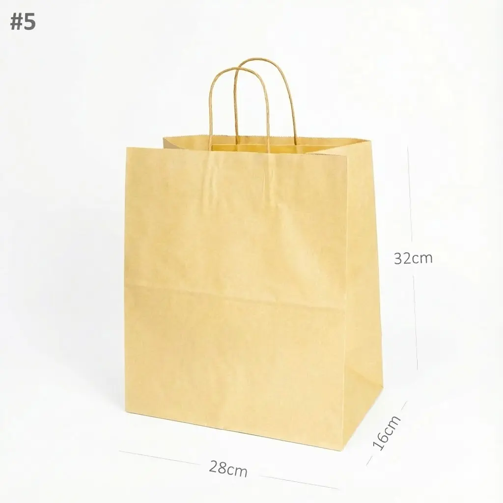 [042066] #5 Kraft Paper Twisted Handle Bag 200/ctn