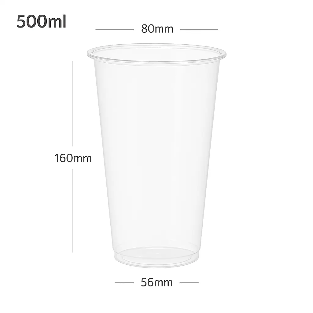[392006] 500ml/80mm PP Plastic Cup 500/ctn