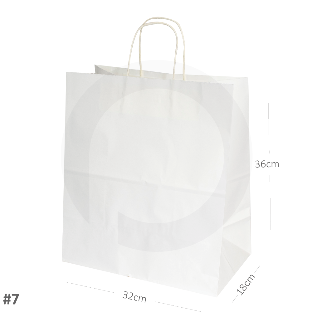 [101007] #7 White Paper Twisted Handle Bag 200/ctn